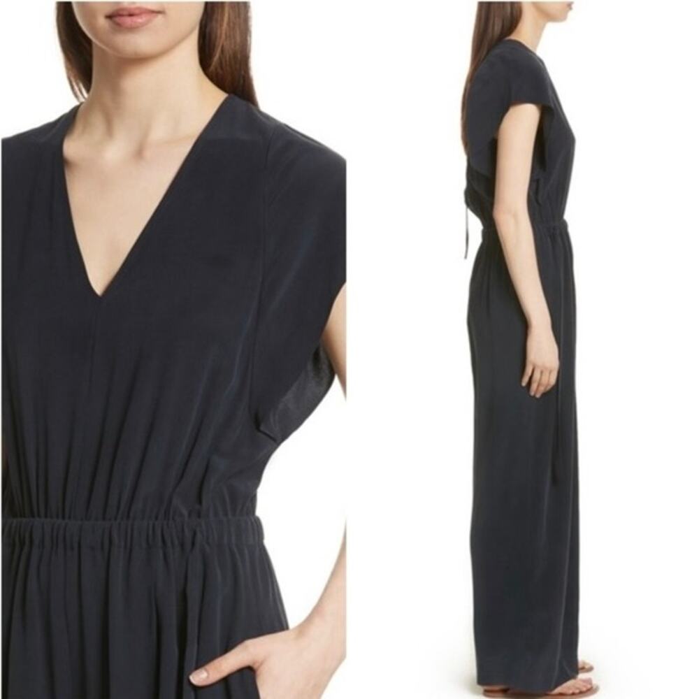 Vince 100% Silk Flutter Sleeve Open Back Jumpsuit… - image 5